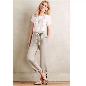 Anthro Cartonnier Paper Bag Waist Pant SZ S